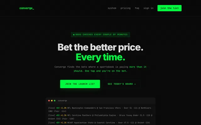 Screenshot of Converge