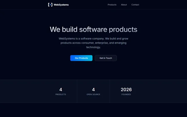 Screenshot of WebSystems